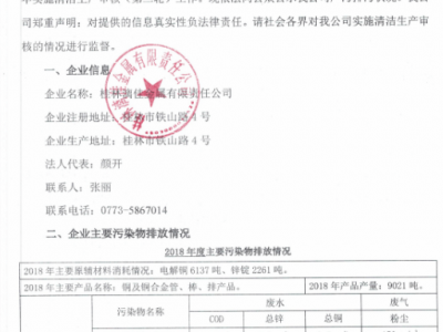 桂林漓佳金属有限责任公司清洁生产审核（第二轮）公示内容